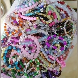 Bulk 35 Glass Beaded Bracelets Collection